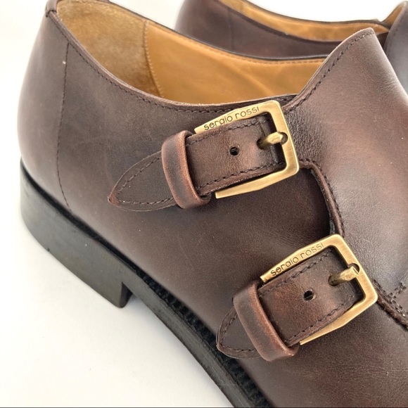 SERGIO ROSSI MENS BROWN LEATHER LOAFERS SIZE 8 main image 7